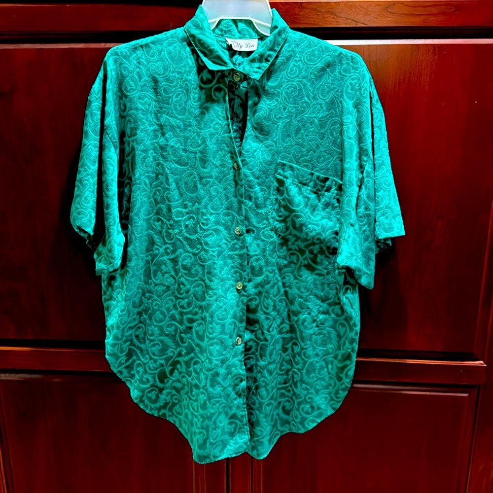 Vintage Western Teal Shirt